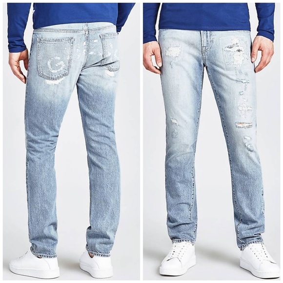 NEW GUESS Men's Light Blue Slim Jeans SZ 32 - Picture 1 of 3